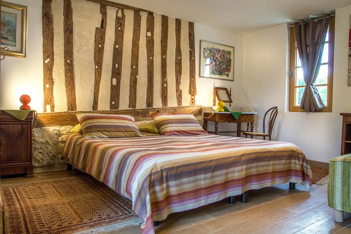 La chambre Roma, aux murs à colombages